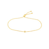 14k Yellow Gold Petite Diamond Bezel Bolo Bracelet